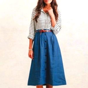 Vintage A-Line Button Up Skirt